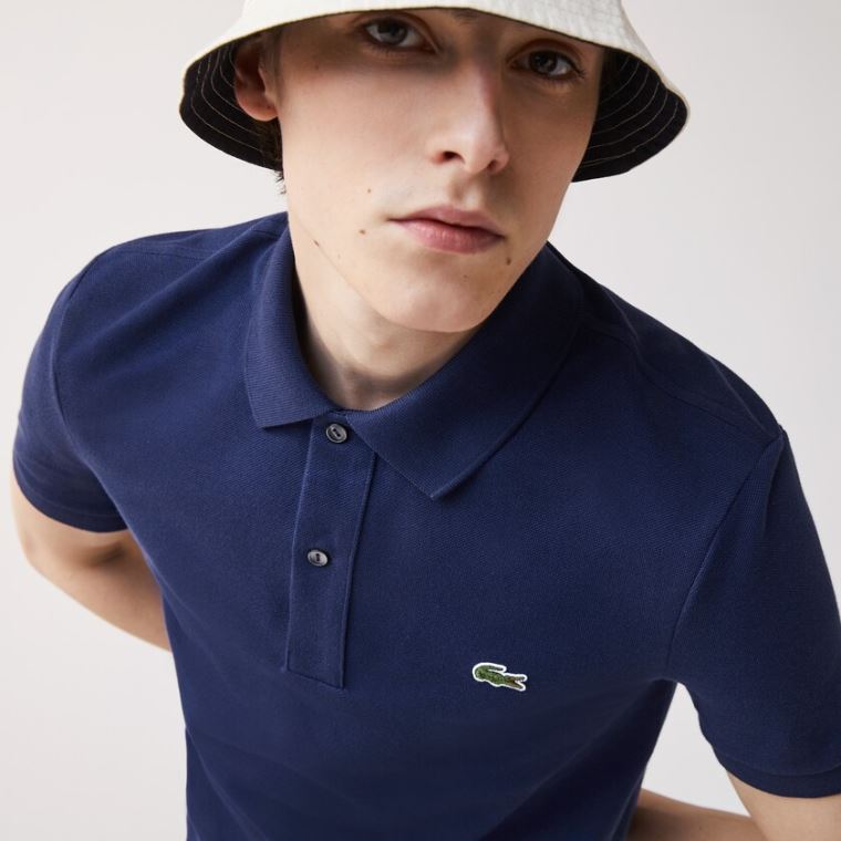 Lacoste Slim Fit Polo in Petit Piqué Blå | GCRv14N0