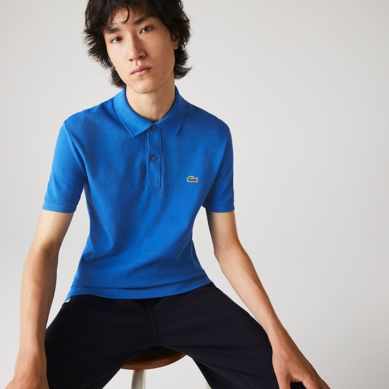 Lacoste Slim Fit Polo in Petit Piqué Blå | e6weXhMU