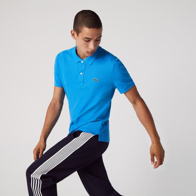 Lacoste Slim Fit Polo in Petit Piqué Blå | o6PwrTJ4