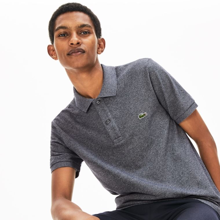 Lacoste Slim Fit Polo in Petit Piqué Grå | JsziHHqS