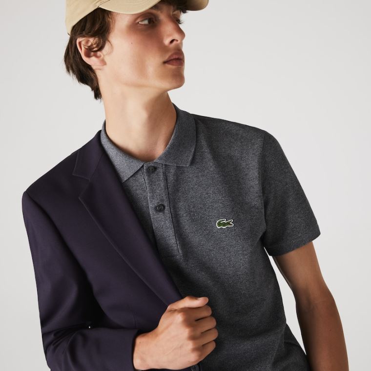 Lacoste Slim Fit Polo in Petit Piqué Grå | JsziHHqS