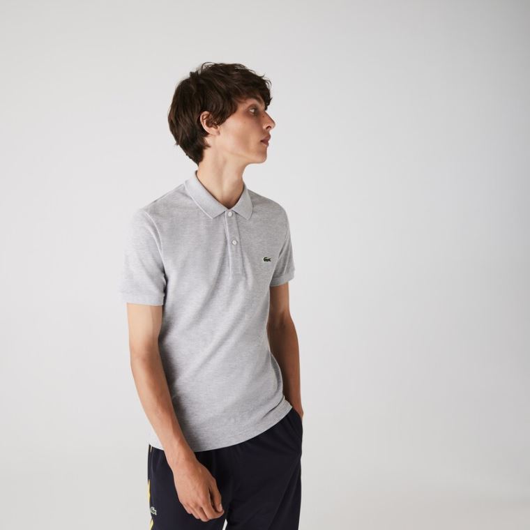 Lacoste Slim Fit Polo in Petit Piqué Grå | eXVSWO2V