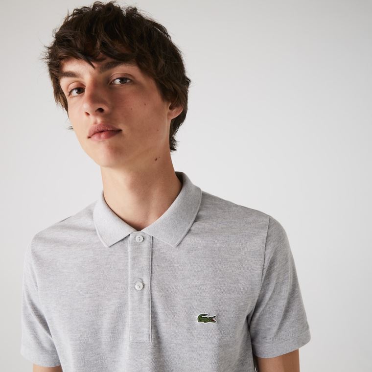 Lacoste Slim Fit Polo in Petit Piqué Grå | eXVSWO2V