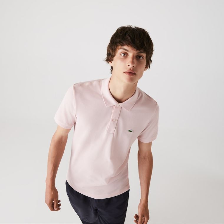 Lacoste Slim Fit Polo in Petit Piqué Lyselyserød | UKQhGeN4