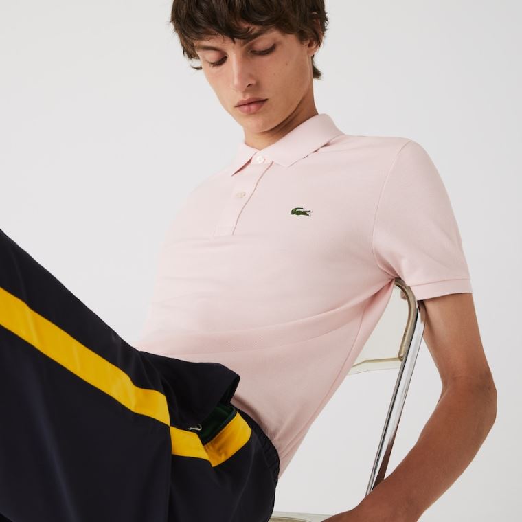 Lacoste Slim Fit Polo in Petit Piqué Lyselyserød | UKQhGeN4