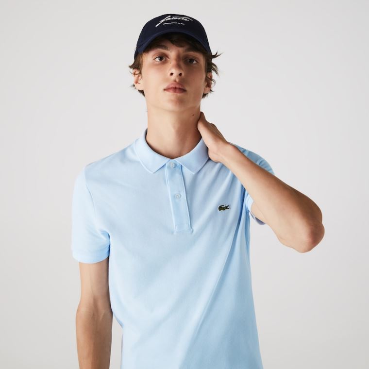 Lacoste Slim Fit Polo in Petit Piqué Lyseblå | zGnqya5a