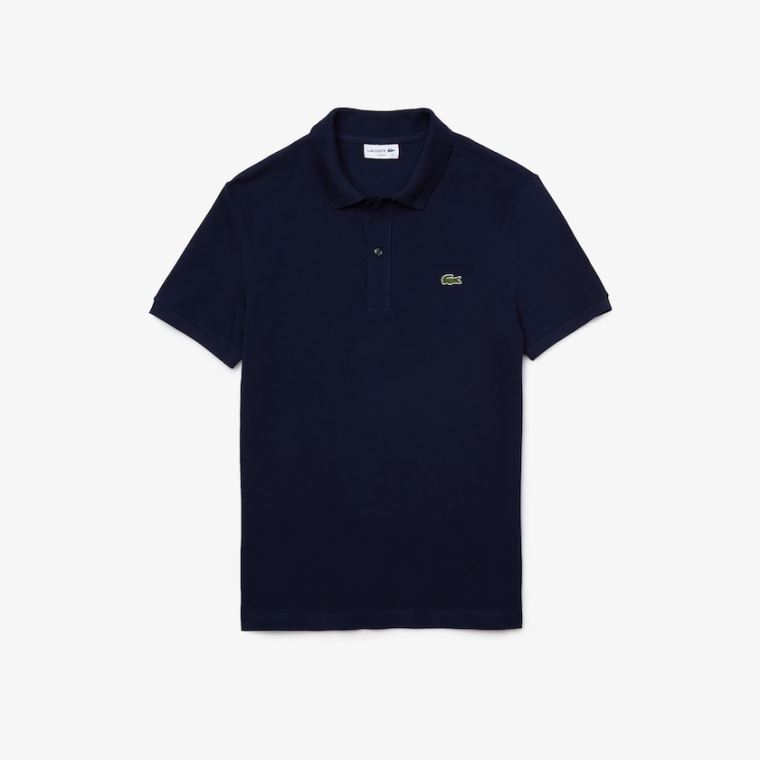 Lacoste Slim Fit Polo in Petit Piqué Mørkeblå Blå | SvTi4kGr