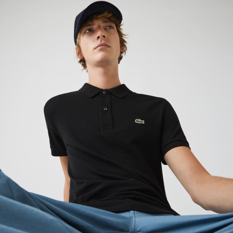 Lacoste Slim Fit Polo in Petit Piqué Sort | f5nD0W8r