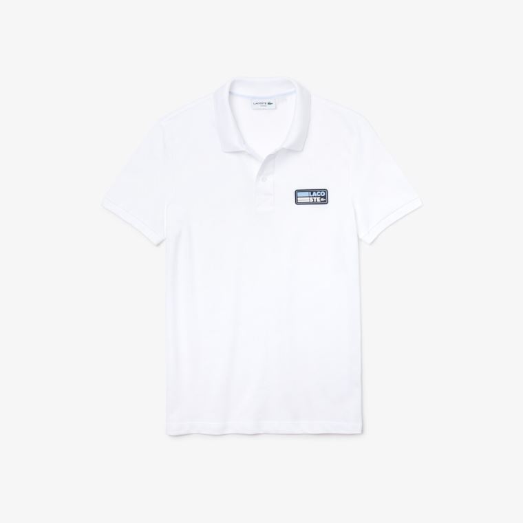 Lacoste Slim Fit Solid Bomulds Piqué Polo With Badge Hvide | IOrlhof9