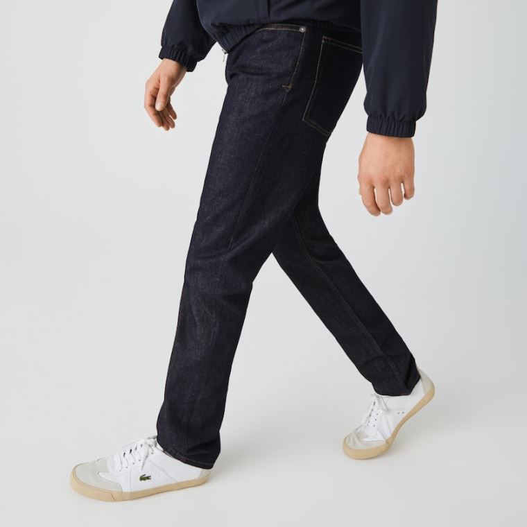 Lacoste Slim Fit Stretch Denim 5-Pocket Jeans Blå | q6OBIeMt