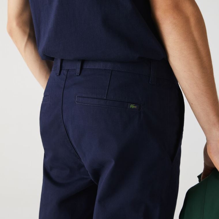 Lacoste Slim Fit Stretch Gabardine Chino Pants Mørkeblå Blå | 4b9miS9L