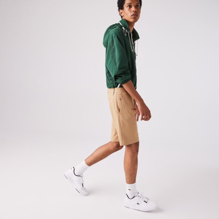 Lacoste Slim Fit Stretch Gabardine Shorts Beige | eSYipMli