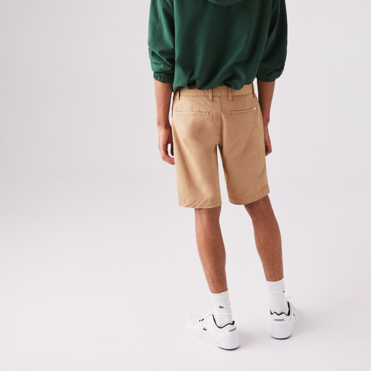 Lacoste Slim Fit Stretch Gabardine Shorts Beige | eSYipMli