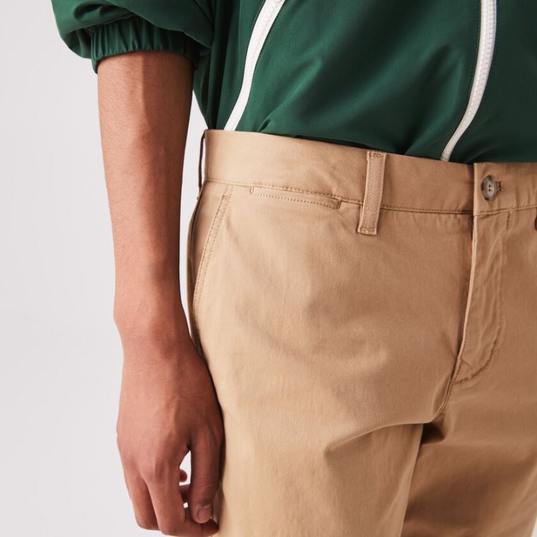 Lacoste Slim Fit Stretch Gabardine Shorts Beige | eSYipMli