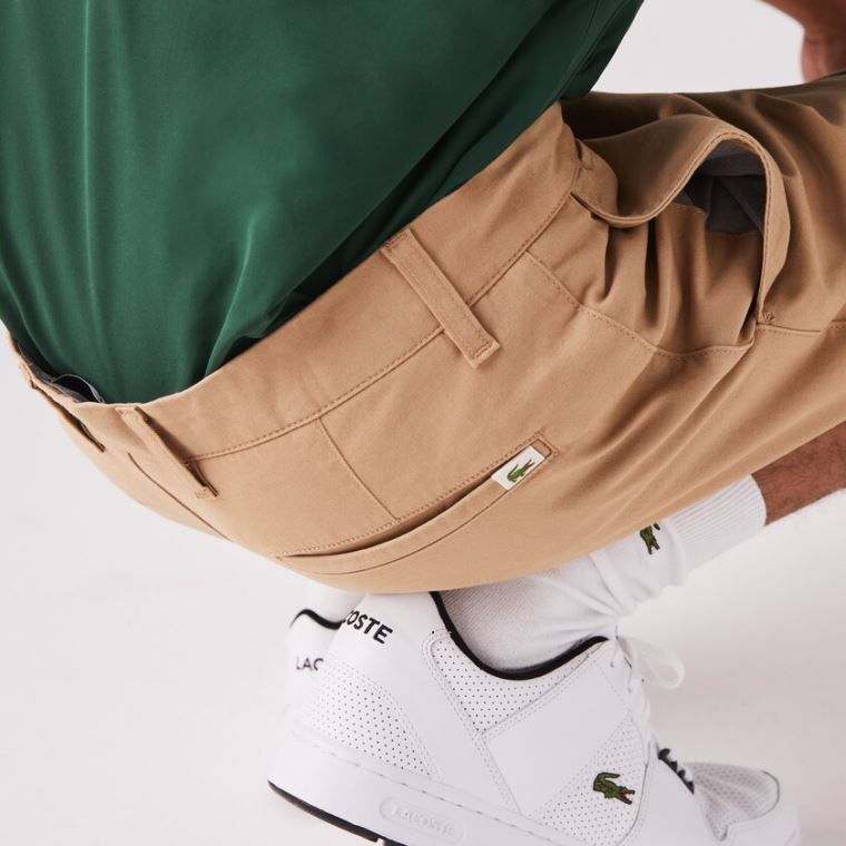 Lacoste Slim Fit Stretch Gabardine Shorts Beige | eSYipMli