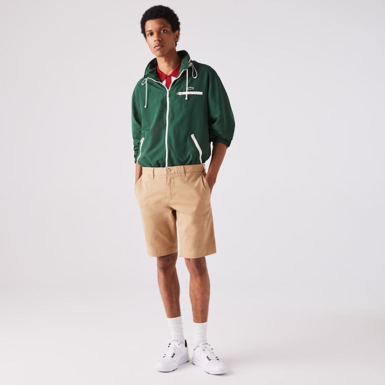 Lacoste Slim Fit Stretch Gabardine Shorts Beige | eSYipMli