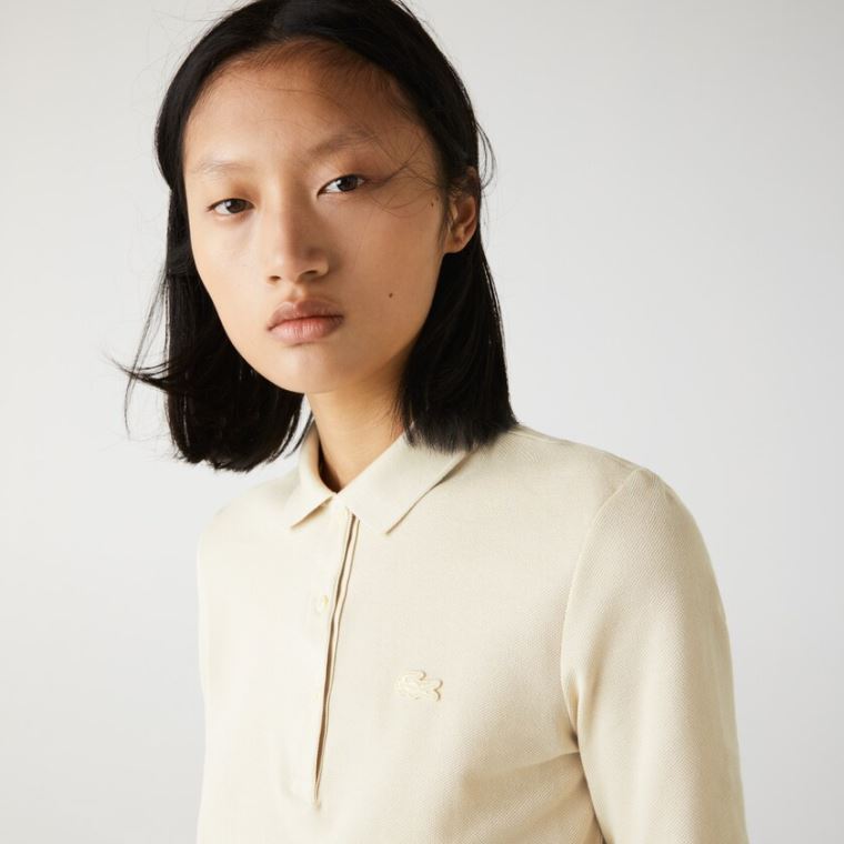 Lacoste Slim Fit Supple Bomulds Polo Beige | YBbzeLVV