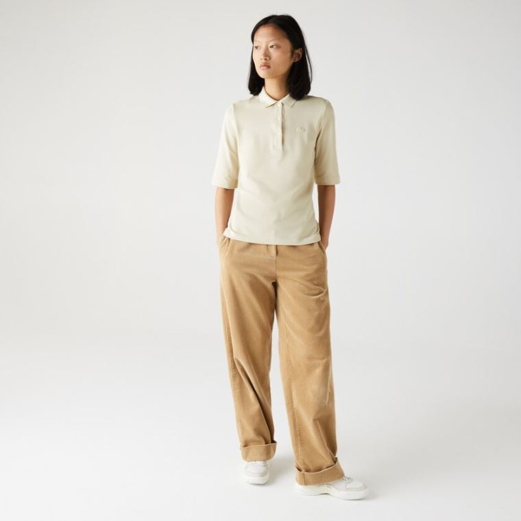 Lacoste Slim Fit Supple Bomulds Polo Beige | YBbzeLVV