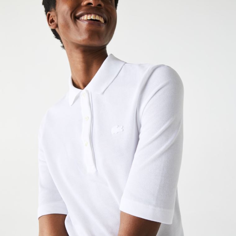 Lacoste Slim Fit Supple Bomulds Polo Hvide | 4NtwMeDs