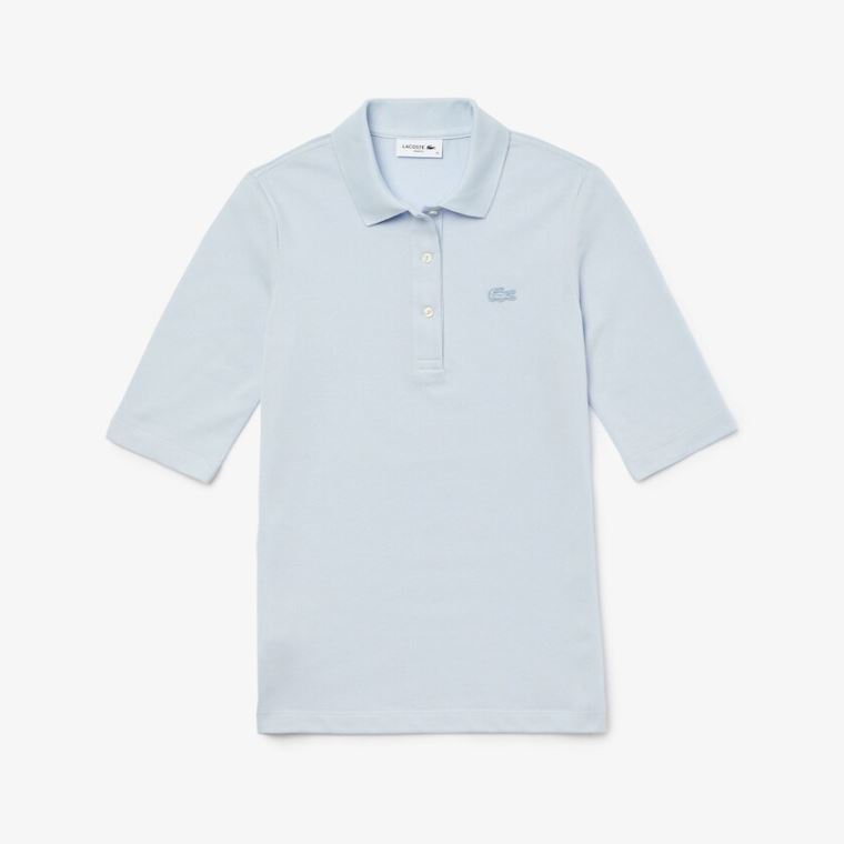 Lacoste Slim Fit Supple Bomulds Polo Lyseblå | OOqJfPSD