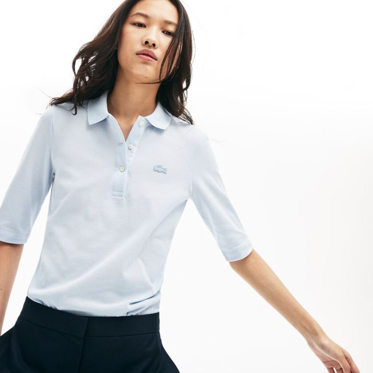 Lacoste Slim Fit Supple Bomulds Polo Lyseblå | OOqJfPSD