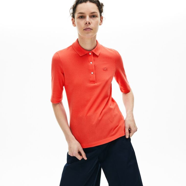 Lacoste Slim Fit Supple Bomulds Polo Rød | 7OyZKpZh