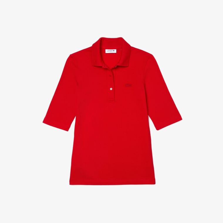 Lacoste Slim Fit Supple Bomulds Polo Rød | WC20uoxo