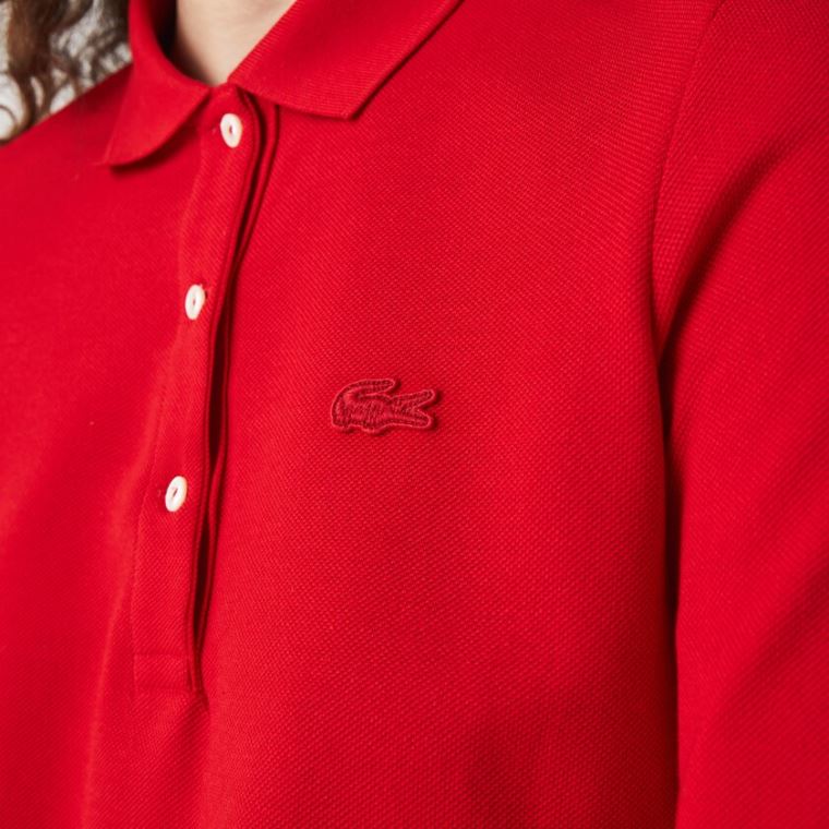 Lacoste Slim Fit Supple Bomulds Polo Rød | WC20uoxo