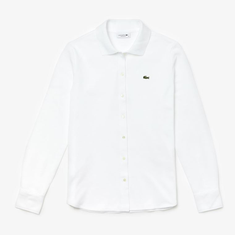 Lacoste Soft Bomulds Oxford Stil Polo Shirt Hvide | 6FNtp7O5