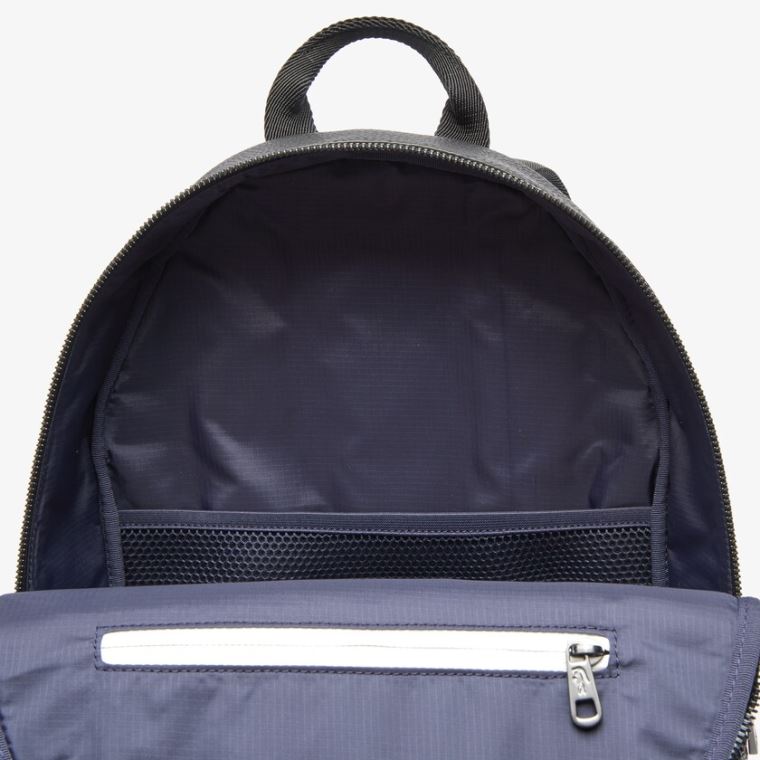 Lacoste Soft Mate Matte Full-Grain Læder Flade Backpack Sort | ojGmdU0R