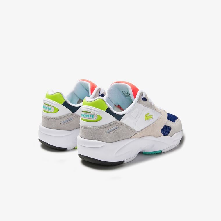 Lacoste Storm 96 LO Colourblock Tekstil Sneakers Lysegrå Lysegrøn | SQM3SCty