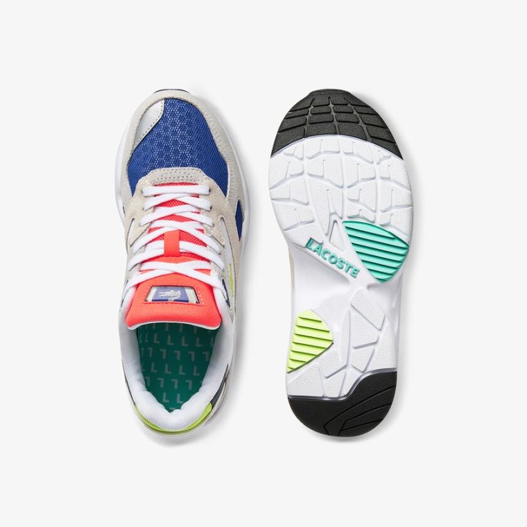 Lacoste Storm 96 LO Colourblock Tekstil Sneakers Lysegrå Lysegrøn | SQM3SCty