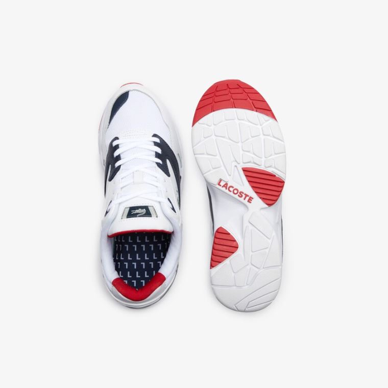 Lacoste Storm 96 LO Mesh and Læder rubber crocodile Sneakers Hvide Mørkeblå | lnmGqj4j