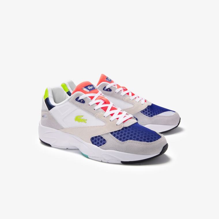 Lacoste Storm 96 LO Tekstil, Syntetisk and Ruskind Sneakers Lysegrå Lysegrøn | TM1t65Kj