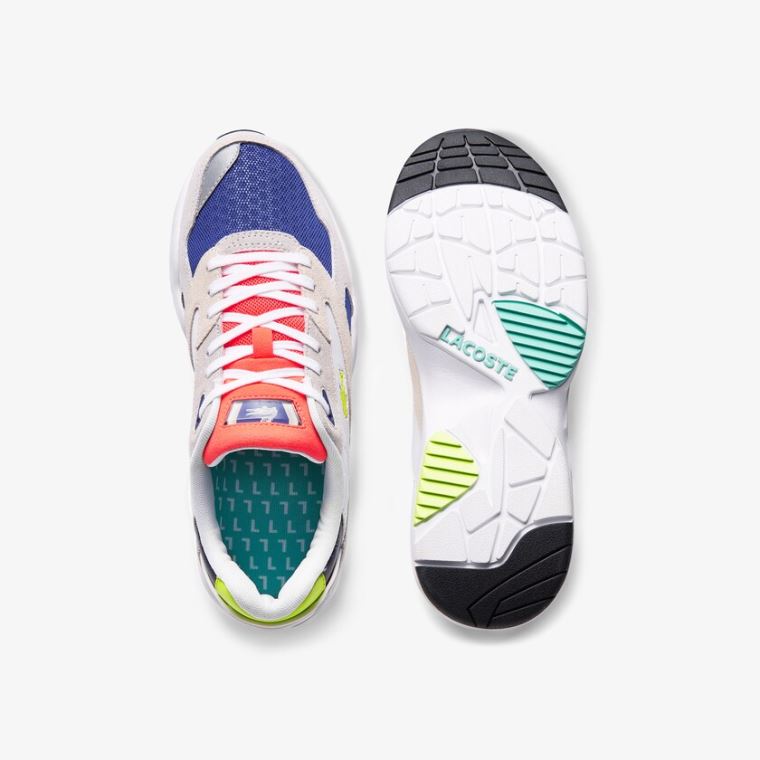 Lacoste Storm 96 LO Tekstil, Syntetisk and Ruskind Sneakers Lysegrå Lysegrøn | TM1t65Kj