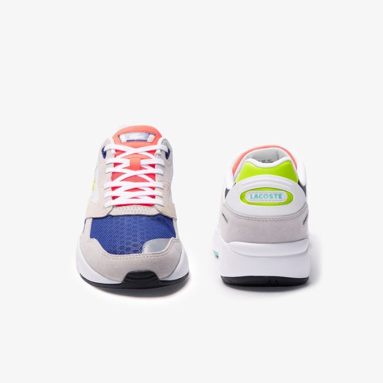 Lacoste Storm 96 LO Tekstil, Syntetisk and Ruskind Sneakers Lysegrå Lysegrøn | TM1t65Kj