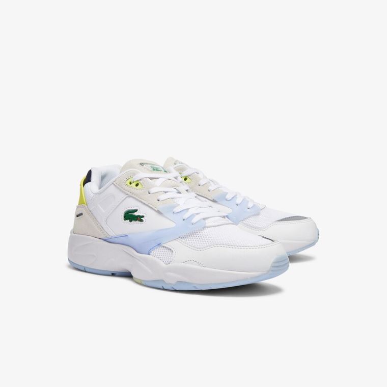 Lacoste Storm 96 LO Tekstil and Læder Sneakers Hvide Koral | 4l3yh1ZI