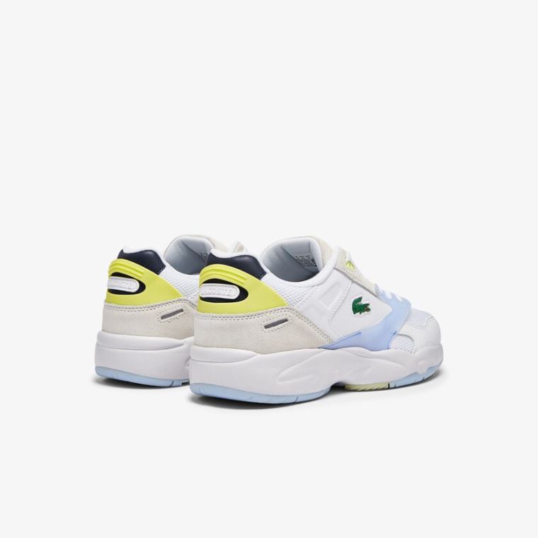 Lacoste Storm 96 LO Tekstil and Læder Sneakers Hvide Koral | 4l3yh1ZI