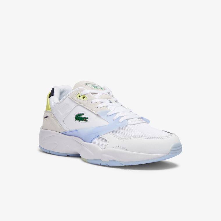 Lacoste Storm 96 LO Tekstil and Læder Sneakers Hvide Koral | 4l3yh1ZI