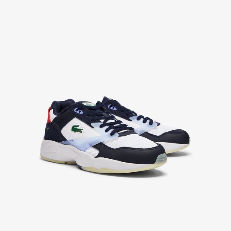 Lacoste Storm 96 LO Tekstil and Læder Sneakers Mørkeblå | 5dX1fnBl