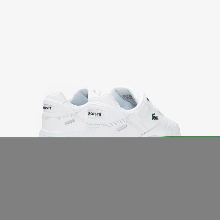 Lacoste Storm 96 LO Tekstil and Læder Sneakers Hvide Mørkegrøn | QIYjn0MN