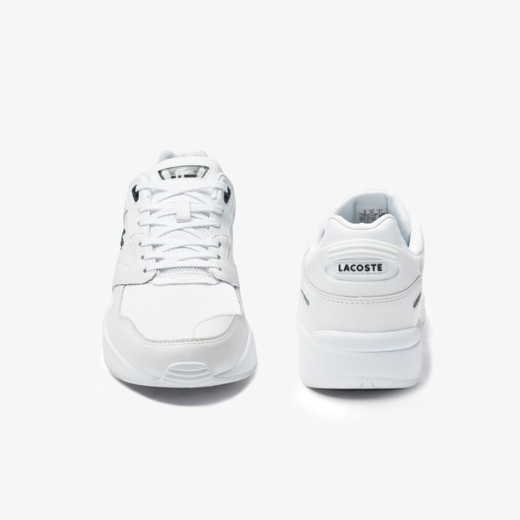 Lacoste Storm 96 LO Tekstil and Læder Sneakers Hvide Mørkegrøn | QIYjn0MN