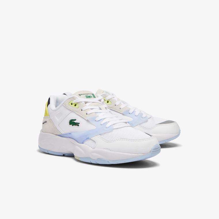 Lacoste Storm 96 LO Tekstil and Læder Sneakers Hvide Koral | ZU42IYzg