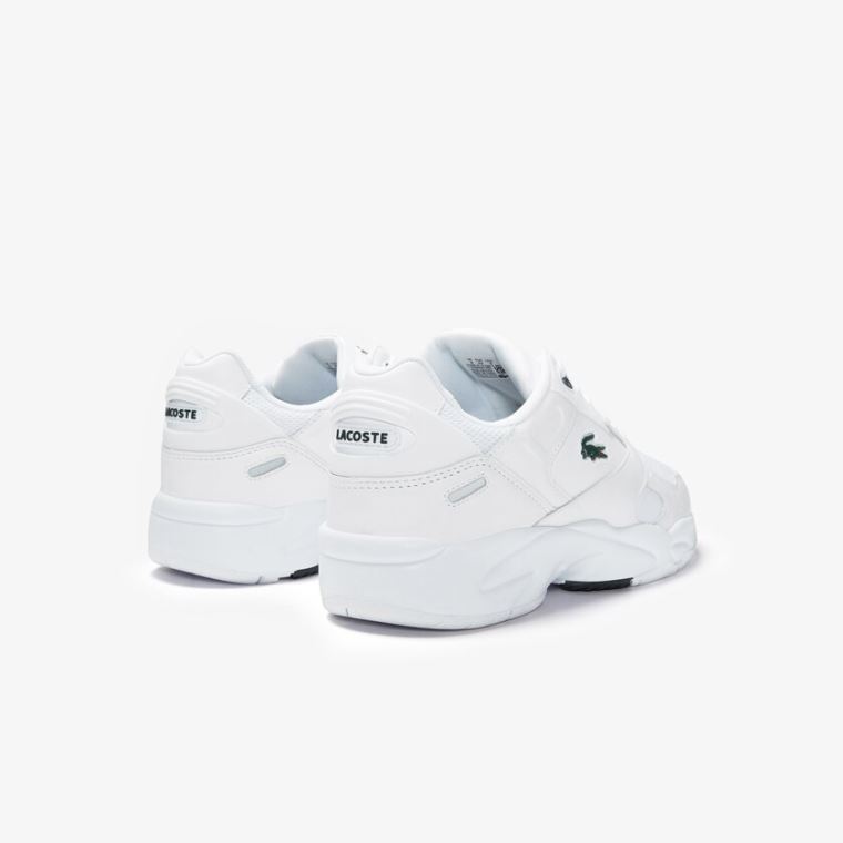 Lacoste Storm 96 LO Tekstil and Læder Sneakers Hvide | xzabgkdN