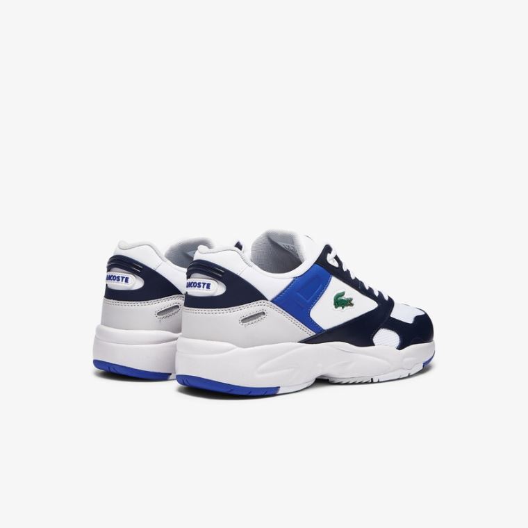 Lacoste Storm 96 Lo Mesh Colour-Pop Sneakers Hvide Mørkeblå | Gkgh4t0N