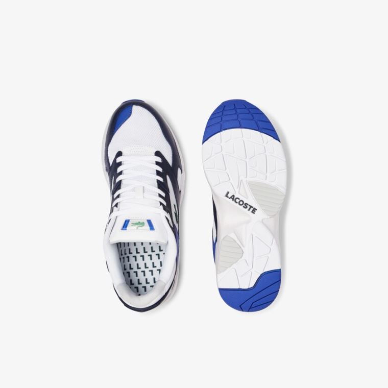 Lacoste Storm 96 Lo Mesh Colour-Pop Sneakers Hvide Mørkeblå | Gkgh4t0N