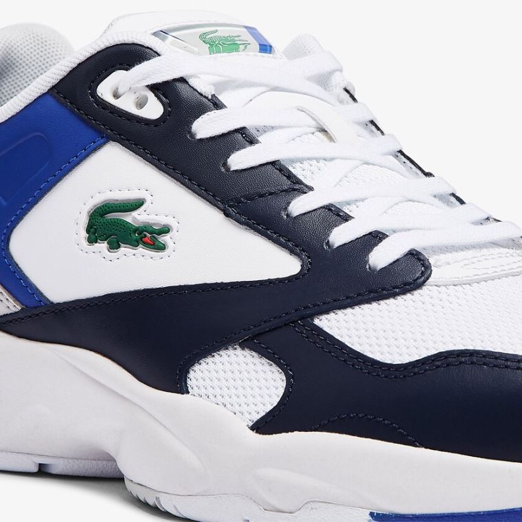 Lacoste Storm 96 Lo Mesh Colour-Pop Sneakers Hvide Mørkeblå | Gkgh4t0N