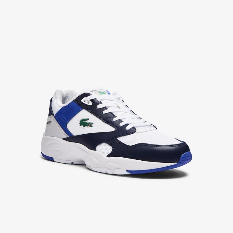 Lacoste Storm 96 Lo Mesh Colour-Pop Sneakers Hvide Mørkeblå | Gkgh4t0N