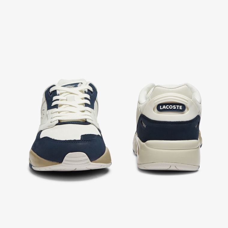 Lacoste Storm 96 Lo Nubuck Læder Sneakers Hvide Mørkeblå | gtrN8uCC