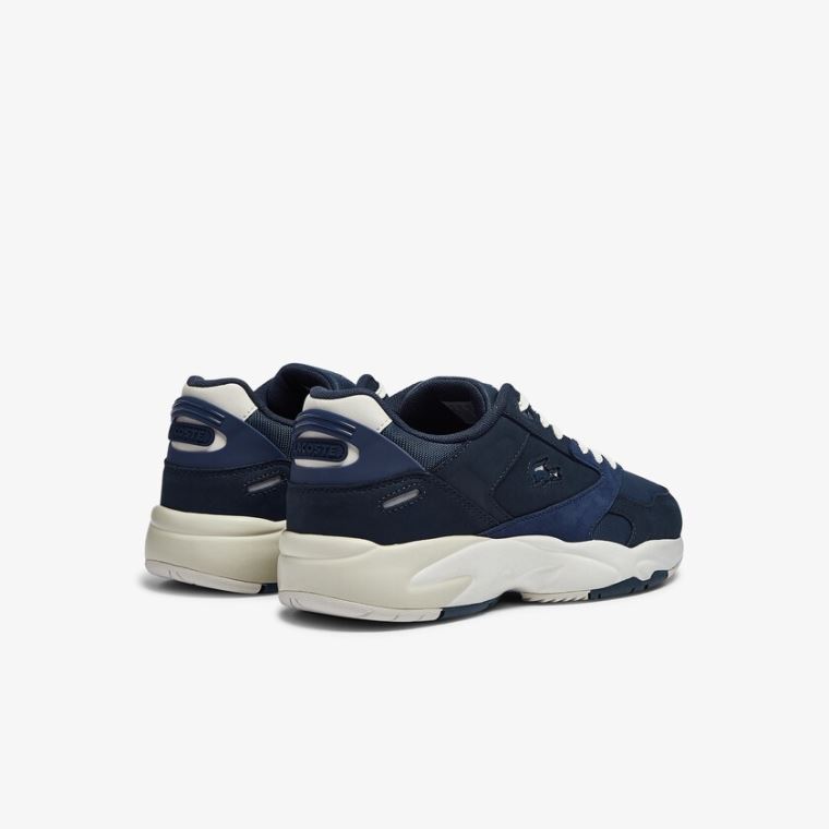 Lacoste Storm 96 Lo Nubuck Læder Sneakers Mørkeblå | n3mpPmHx